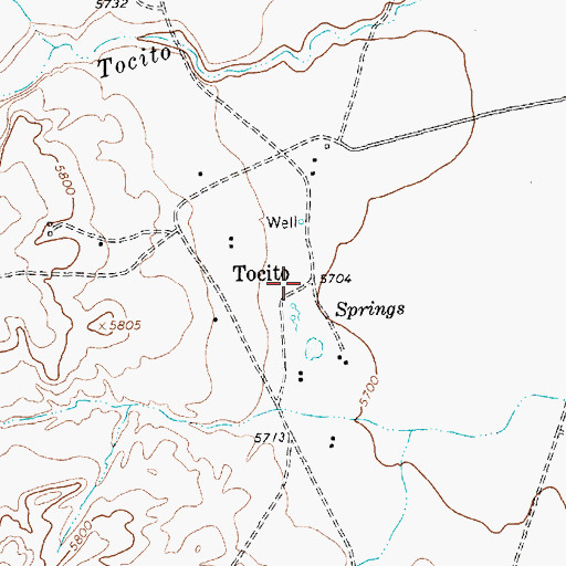 Topographic Map of Tocito, NM