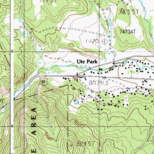 Topographic Map of Ute Park, NM