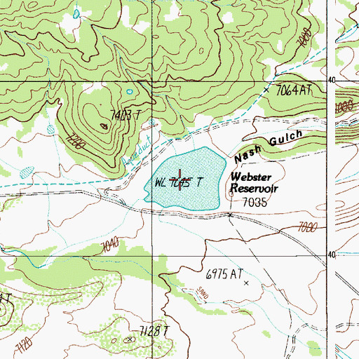 Topographic Map of Webster Reservoir, NM