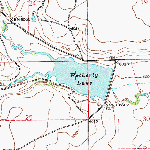 Topographic Map of Weatherly Lake, NM
