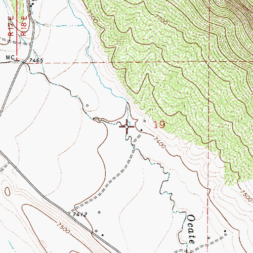 Topographic Map of Wheaten Creek, NM