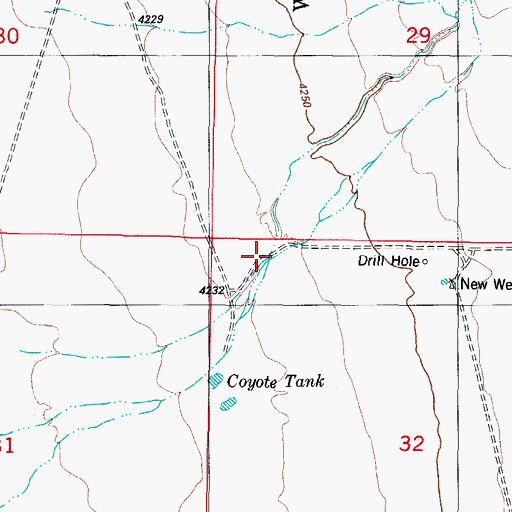 Topographic Map of Temporal Creek, NM