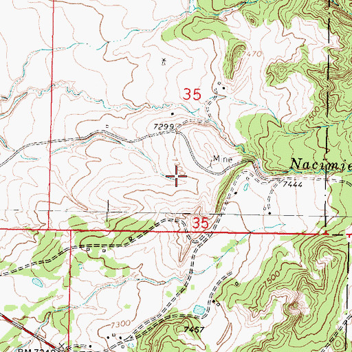 Topographic Map of Copper City (historical), NM