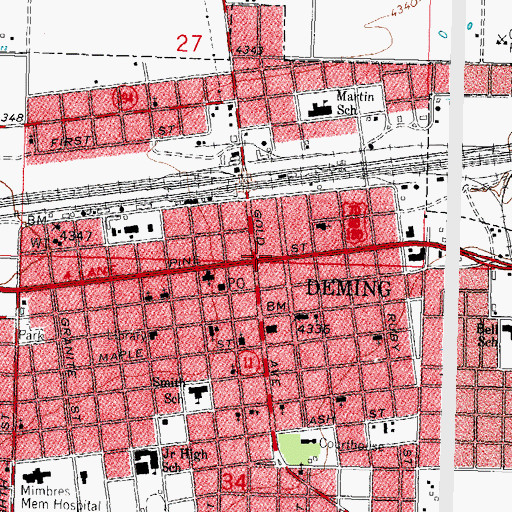 Topographic Map of Ninth Street Church of Christ, NM