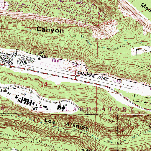 Topographic Map of Church of Christ, NM