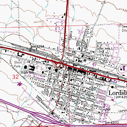 Topographic Map of Lordsburg Church of Christ, NM