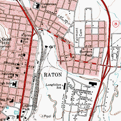 Topographic Map of Second Presbyterian Church, NM