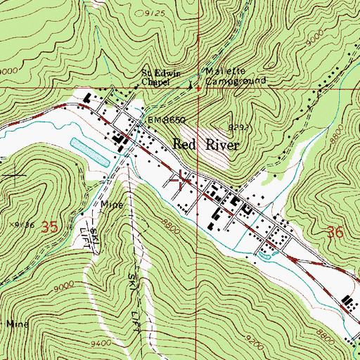 Topographic Map of Saint Edwins Catholic Church, NM