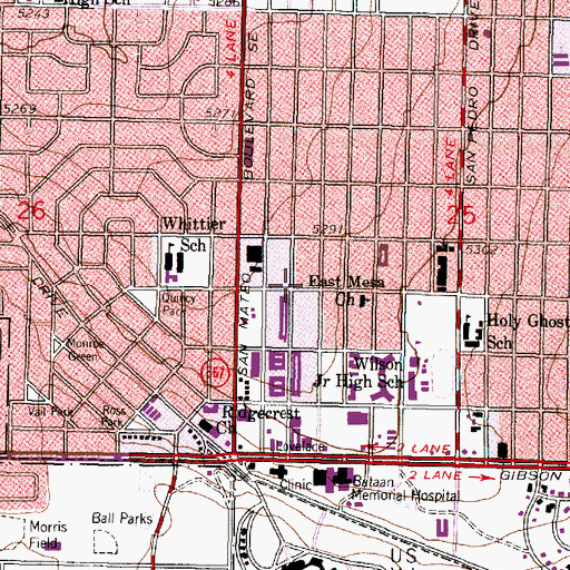 Topographic Map of Shiloh Baptist Church, NM