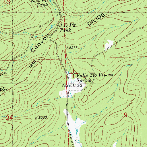 Topographic Map of Caballeriza, NM