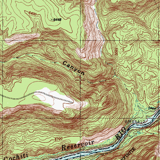 Topographic Map of Ancho Spring, NM