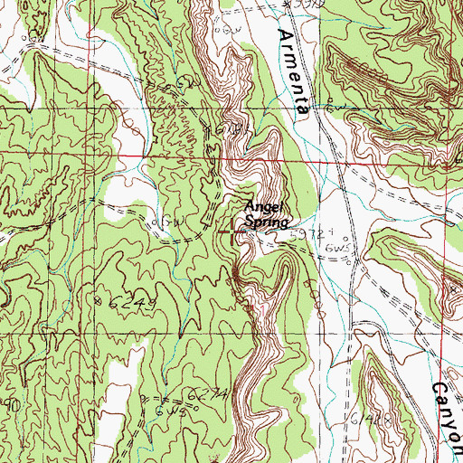 Topographic Map of Armenta Canyon Spring, NM