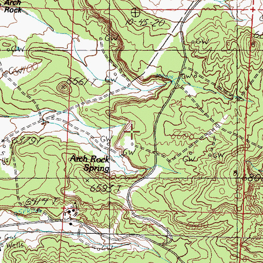 Topographic Map of Arch Rock, NM