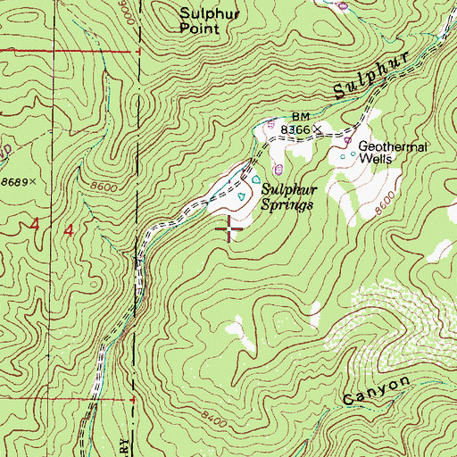 Topographic Map of Ladies Bath House, NM