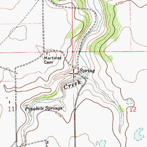 Topographic Map of Bennett Spring, NM