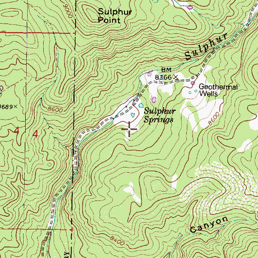Topographic Map of Mens Bath House, NM
