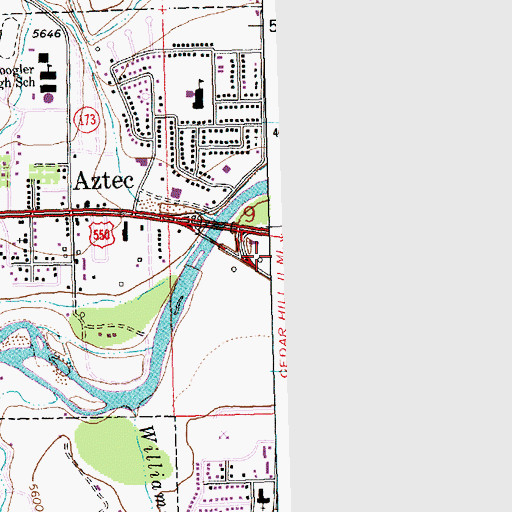 Topographic Map of Aztec Peach Spring, NM