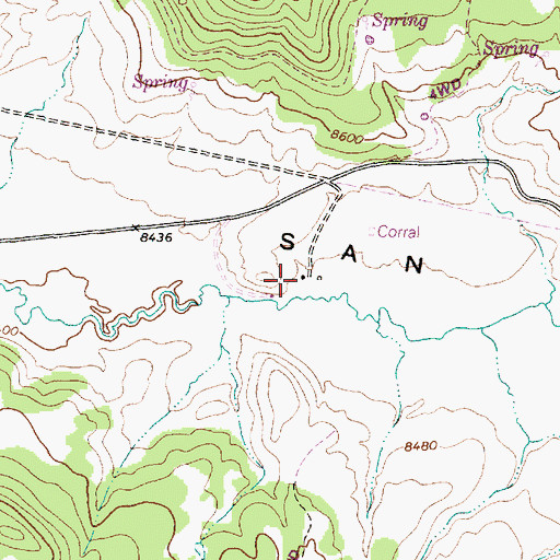 Topographic Map of San Antonio Warm Spring, NM