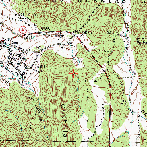 Topographic Map of Del Oso Spring, NM