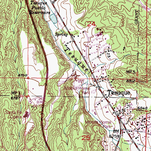 Topographic Map of Mitchell Ditch, NM