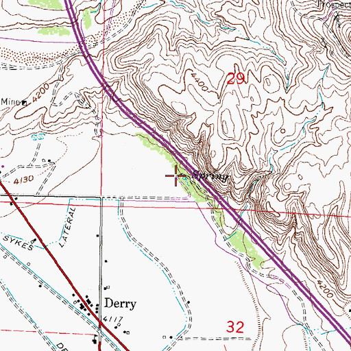 Topographic Map of Derry Warm Spring, NM