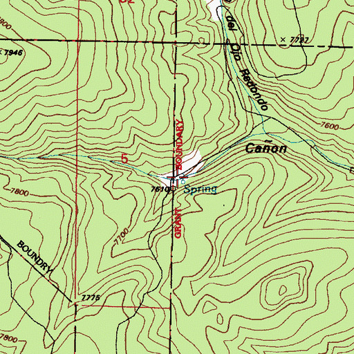Topographic Map of Ojo La Casa, NM