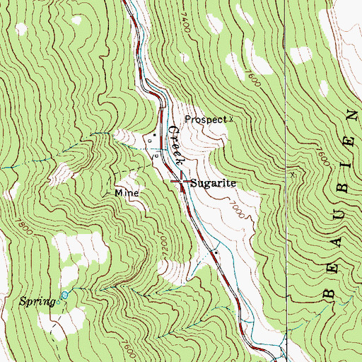Topographic Map of Sugarite Canyon State Park, NM