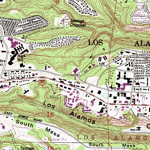 Topographic Map of Calvary Chapel, NM