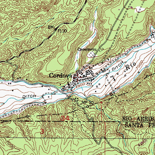 Topographic Map of Saint Anthony Church, NM