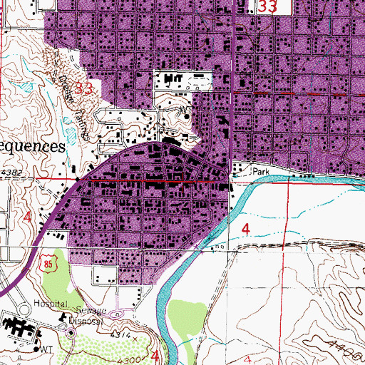 Topographic Map of Central Christian Church, NM