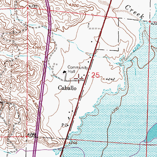 Topographic Map of Caballo Community Church, NM