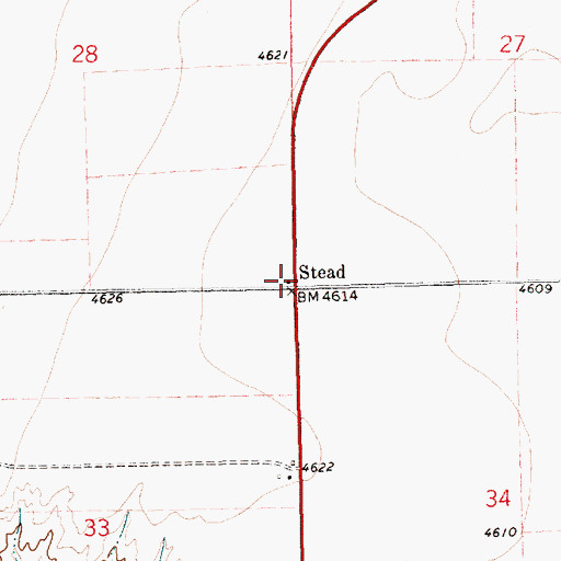 Topographic Map of Stead, NM