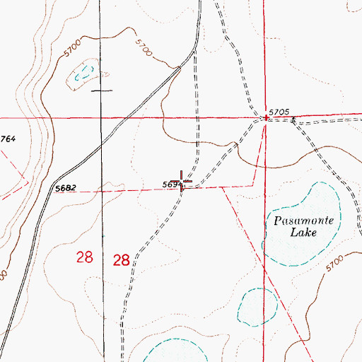 Topographic Map of Pasamonte, NM