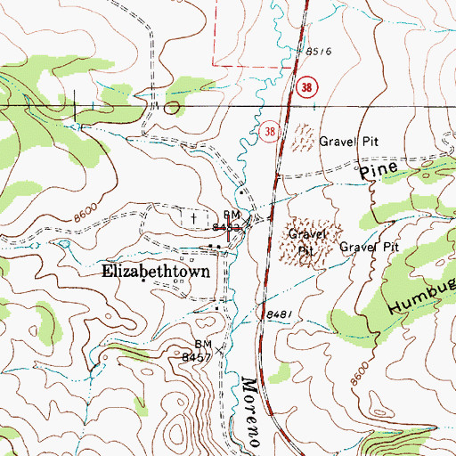 Topographic Map of Pine Gulch, NM