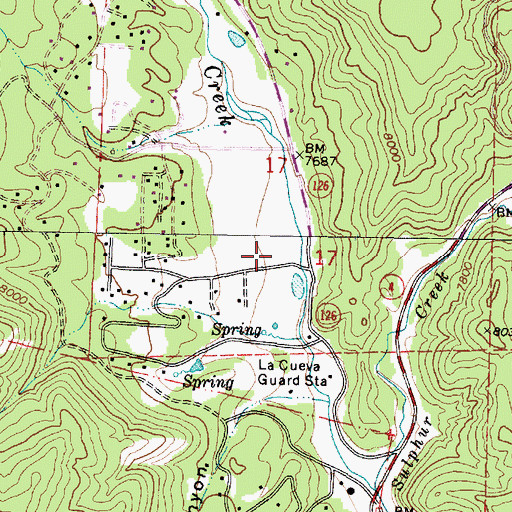 Topographic Map of La Cueva, NM