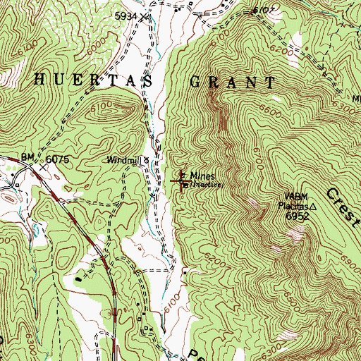 Topographic Map of Montezuma Mine, NM