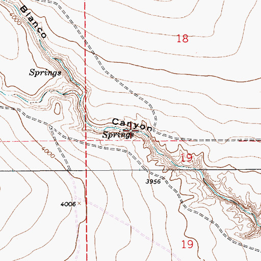 Topographic Map of Blanco Spring Number 2, NM