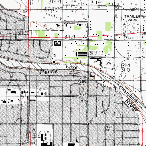 Topographic Map of Carlsbad Spring Number 3, NM