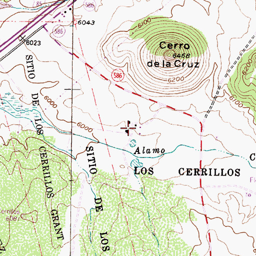 Topographic Map of Bonanza City (historical), NM