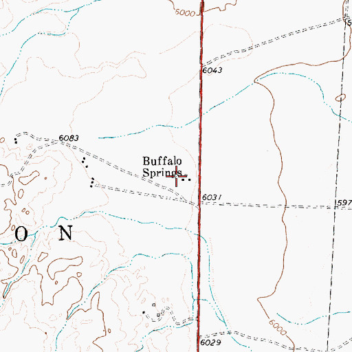 Topographic Map of Buffalo Springs, NM