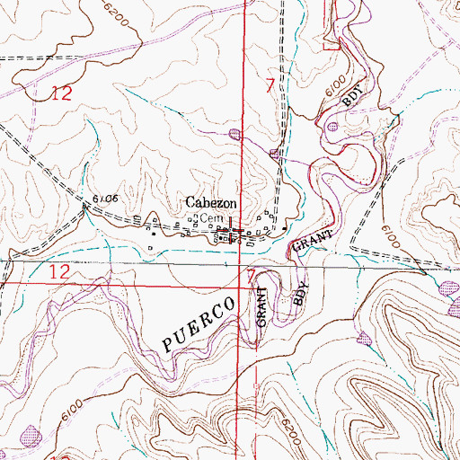 Topographic Map of Cabezon, NM