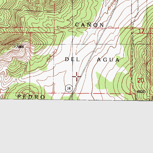Topographic Map of Caon del Agua, NM