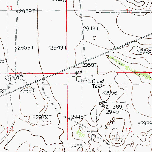 Topographic Map of Coad Tank, NM