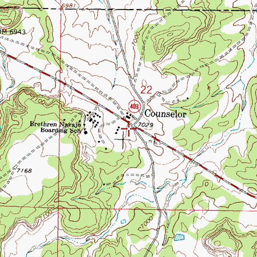 Topographic Map of Counselor, NM