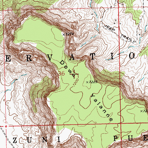 Topographic Map of Dowa Yalanne, NM