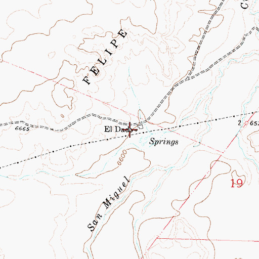 Topographic Map of El Dado, NM