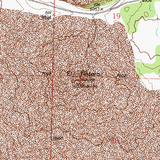 Topographic Map of El Tintero, NM