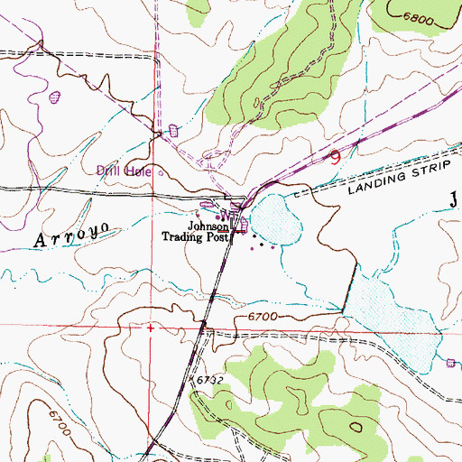 Topographic Map of Johnson Trading Post, NM