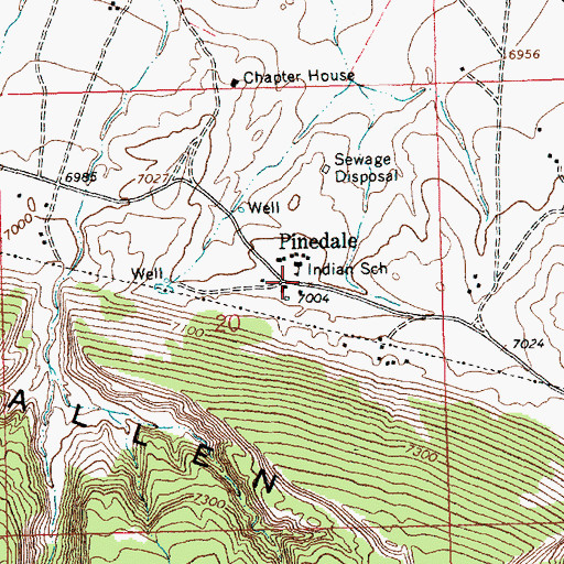 Topographic Map of Pinedale, NM