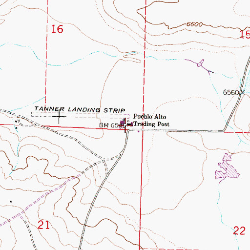 Topographic Map of Pueblo Alto Trading Post, NM